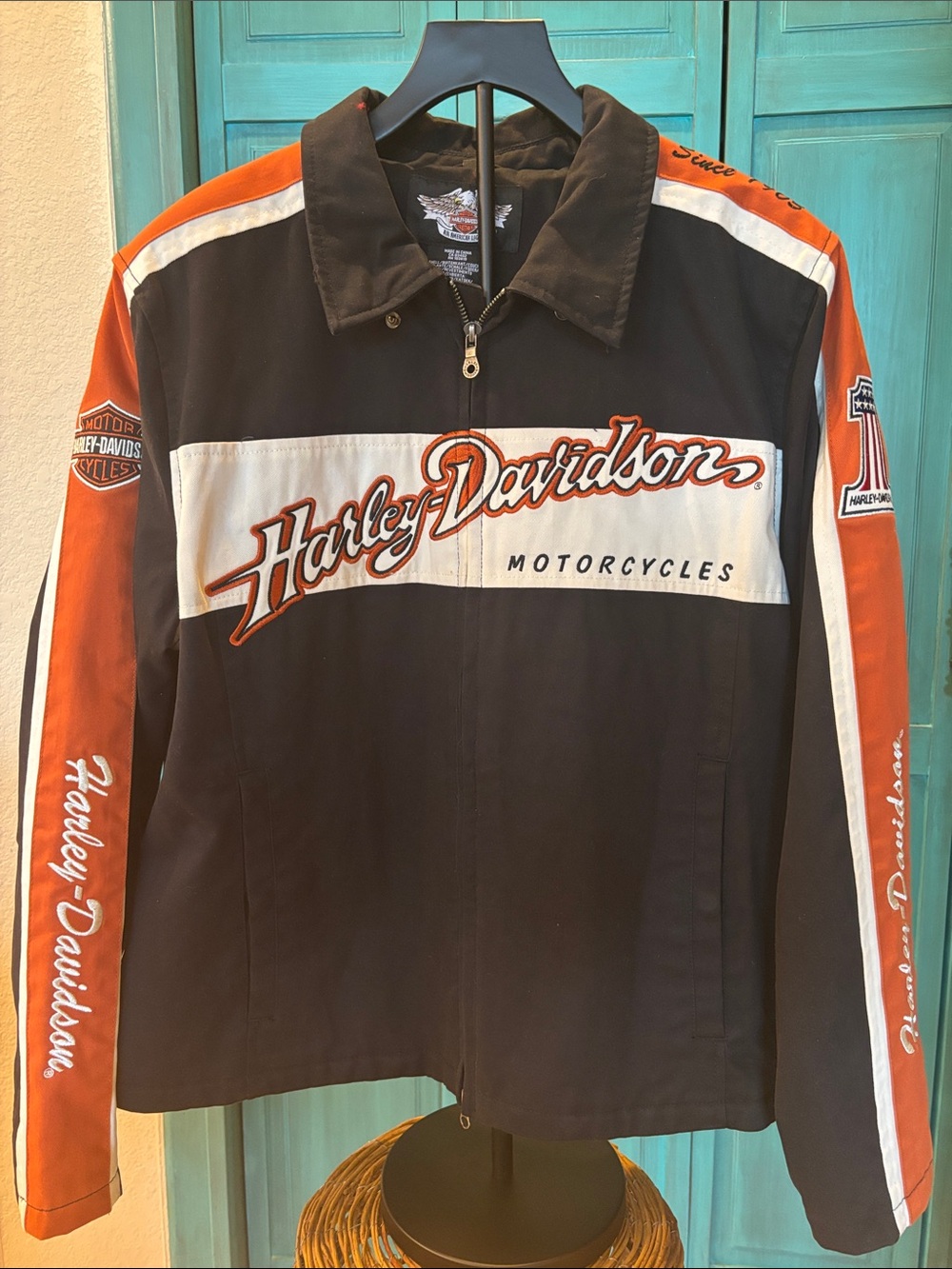 Harley-Davidson Black, Orange & White Racing Jacket